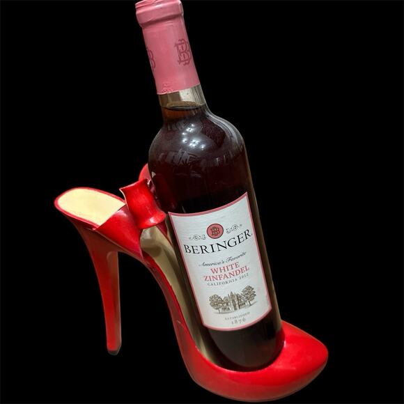 Red High Heel Stiletto Decorative Wine Bottle Holder - Picture 7 of 7